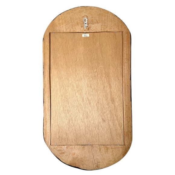 Vintage 1980s Tropical Hand Carved Wood Parrot Bird with Original Mirror - Picture 4 of 4